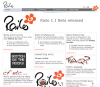 Railo website homepage screenshot