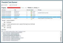 Screen shot of FlexUnit Runner in action