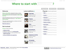 Screenshot of the Where To Start With homepage